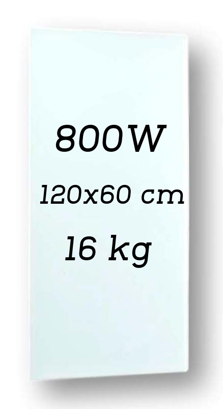 Sklenený infrapanel EXCELENT 800W - mliečne sklo